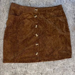 Corduroy Button Skirt